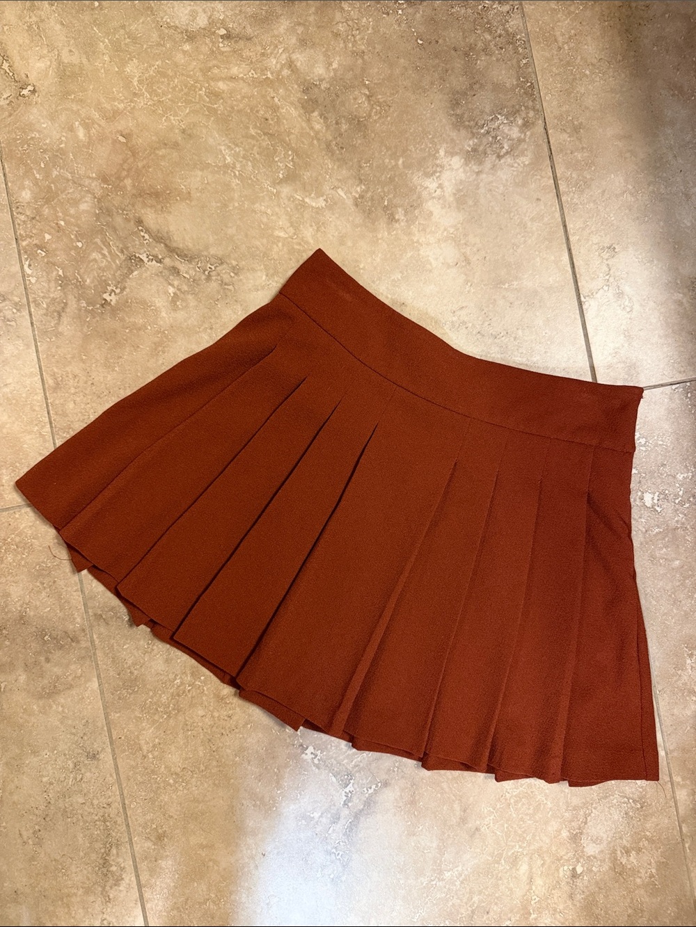 Forever 21 Pleated Mini Skirt in Rust